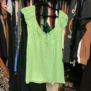 Lime green floral dress